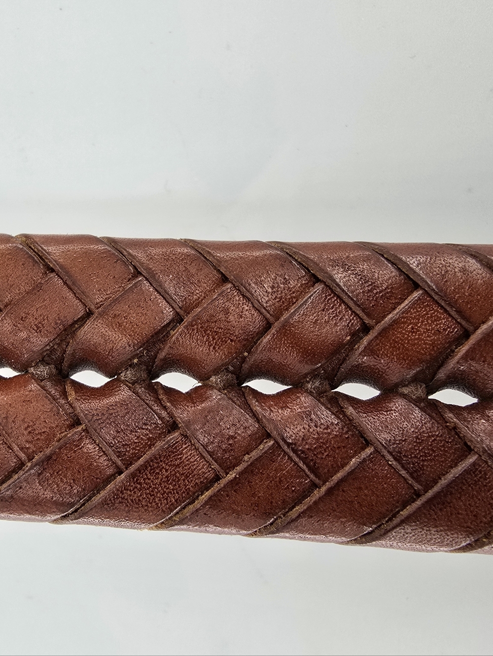 Coach Braided Brown Leather Belt with Gold Buckle - Picture 3 of 3